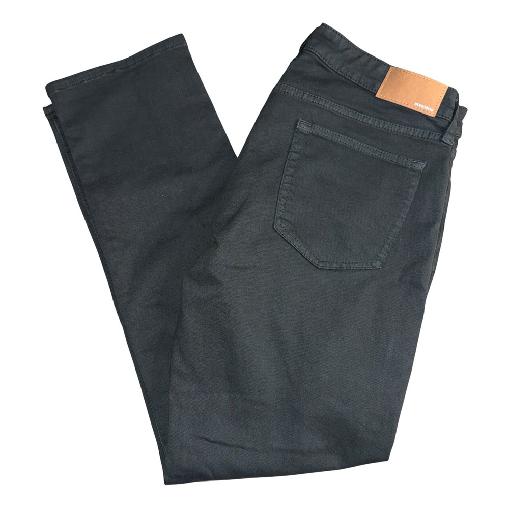 Bonobos Garment Dyed Pants 34x32 Dark Green Five Pocket Straight Leg Trousers